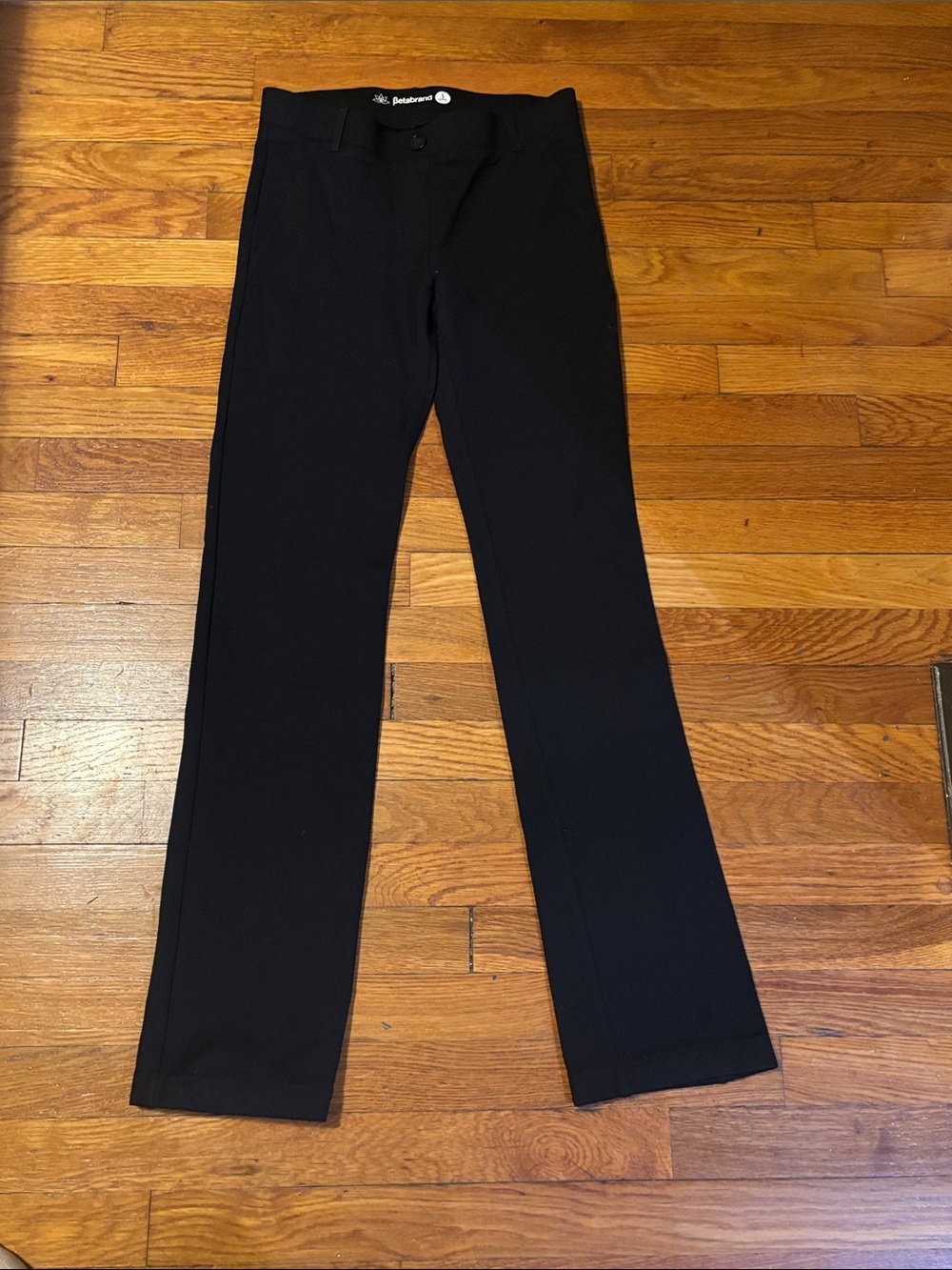 Betabrand Women's Black Boot Cut Pants long